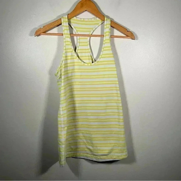 Lululemon cool racerback in yellow sizzler  stripe 6 - Picture 4 of 7